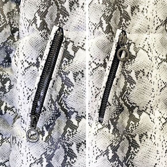 NWT Noize Jozy Reptile-Printed Vegan Puffer Jacket Coat White Gray Size 2X NEW - Picture 11 of 15